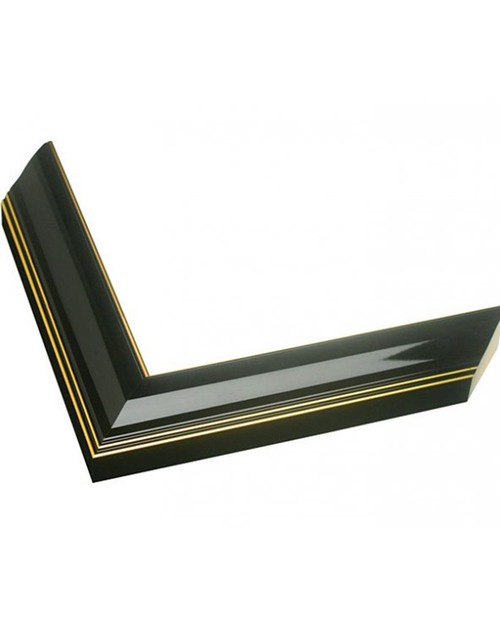 glossy black frame with gold lines